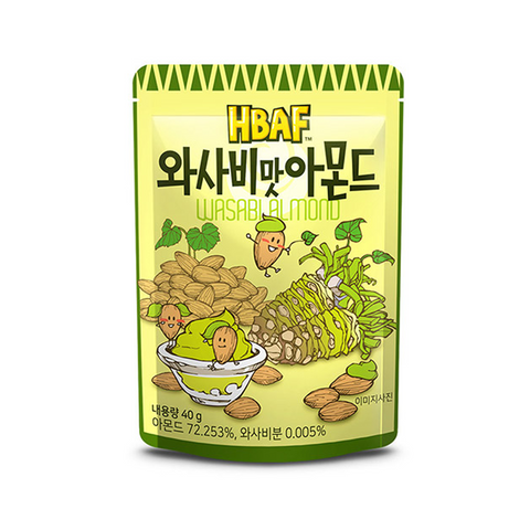 HBAF Wasabi Almond 40g (1 BOX / 6pcs)