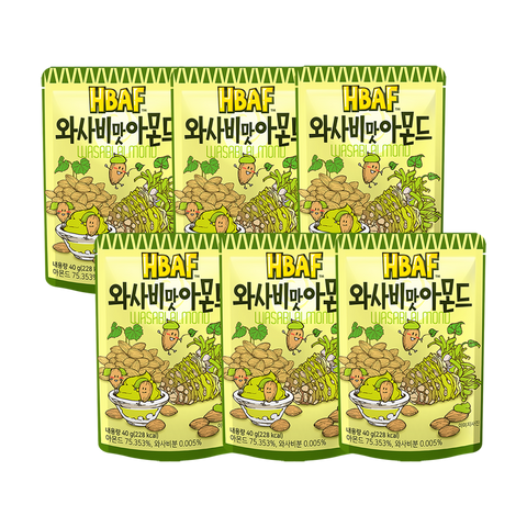 HBAF Wasabi Almond 40g (1 BOX / 6pcs)